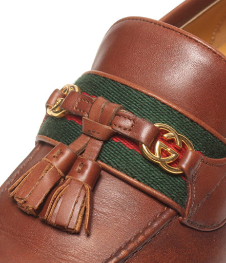 GUCCI タッセルローファー インターロッキングG ウェブライン レディース SIZE 36 (23cm) グッチ
