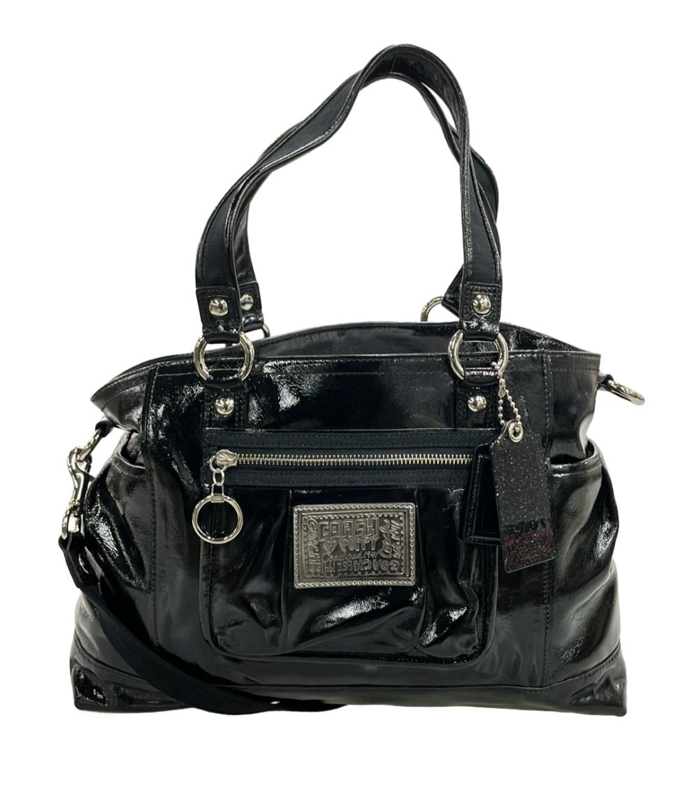 COACH トートバッグ ショルダーバッグ 2WAY 肩掛け エナメル ポピー