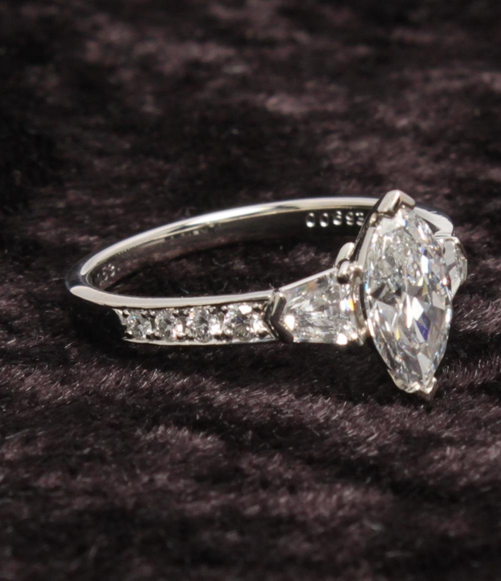 美品 リング 指輪 Pt900 ダイヤ 1.01ct 0.53ct レディース SIZE 11号