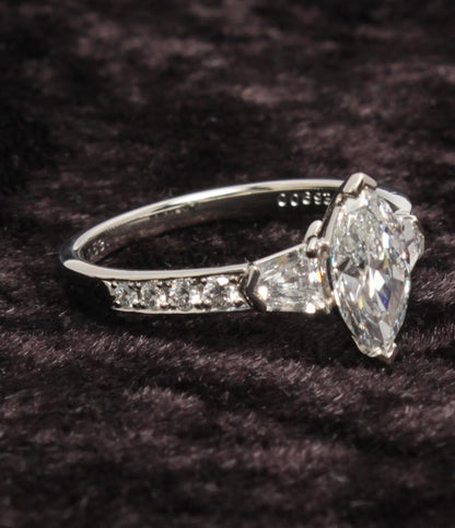 美品 リング 指輪 Pt900 ダイヤ 1.01ct 0.53ct レディース SIZE 11号