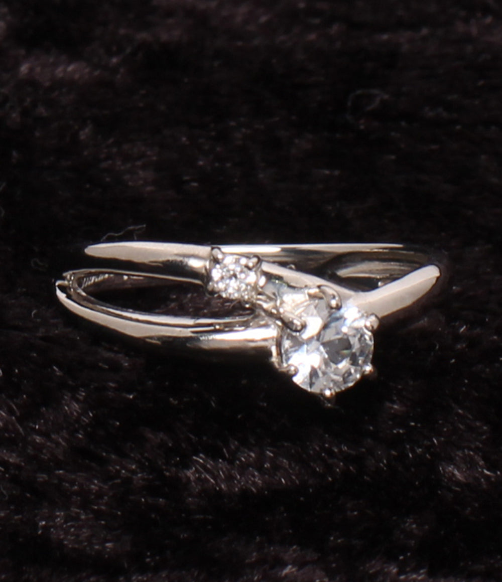 美品 Scarabe リング 指輪 Pt950 ホワイトサファイア ダイヤ 0.03ct レディース SIZE 9号 スカラベ