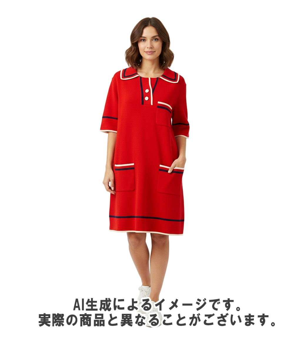 GUCCI 半袖ワンピース ポロ ファインコットン 661678 XKBSK レディース SIZE L グッチ