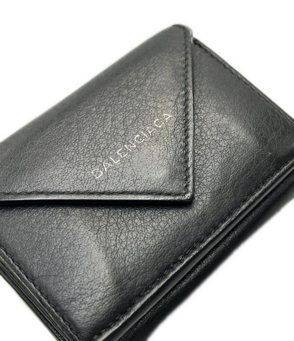 バレンシアガ 3つ折り財布美品  391446 黒 BALENCIAGA 三つ折り財布 391446 レディース メンズ バレンシアガ