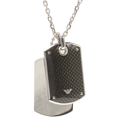 美品 Emporio Armani ネックレス ドッグタグ ロゴ メンズ エンポリオ・アルマーニ