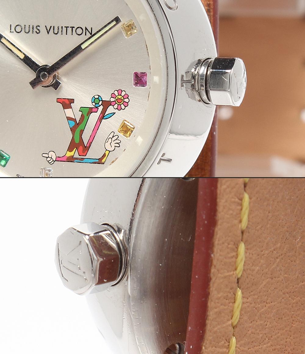 LOUIS VUITTON 腕時計 村上隆氏コラボ タンブール ラブ クオーツ シルバー Q12130 レディース ルイ・ヴィトン
