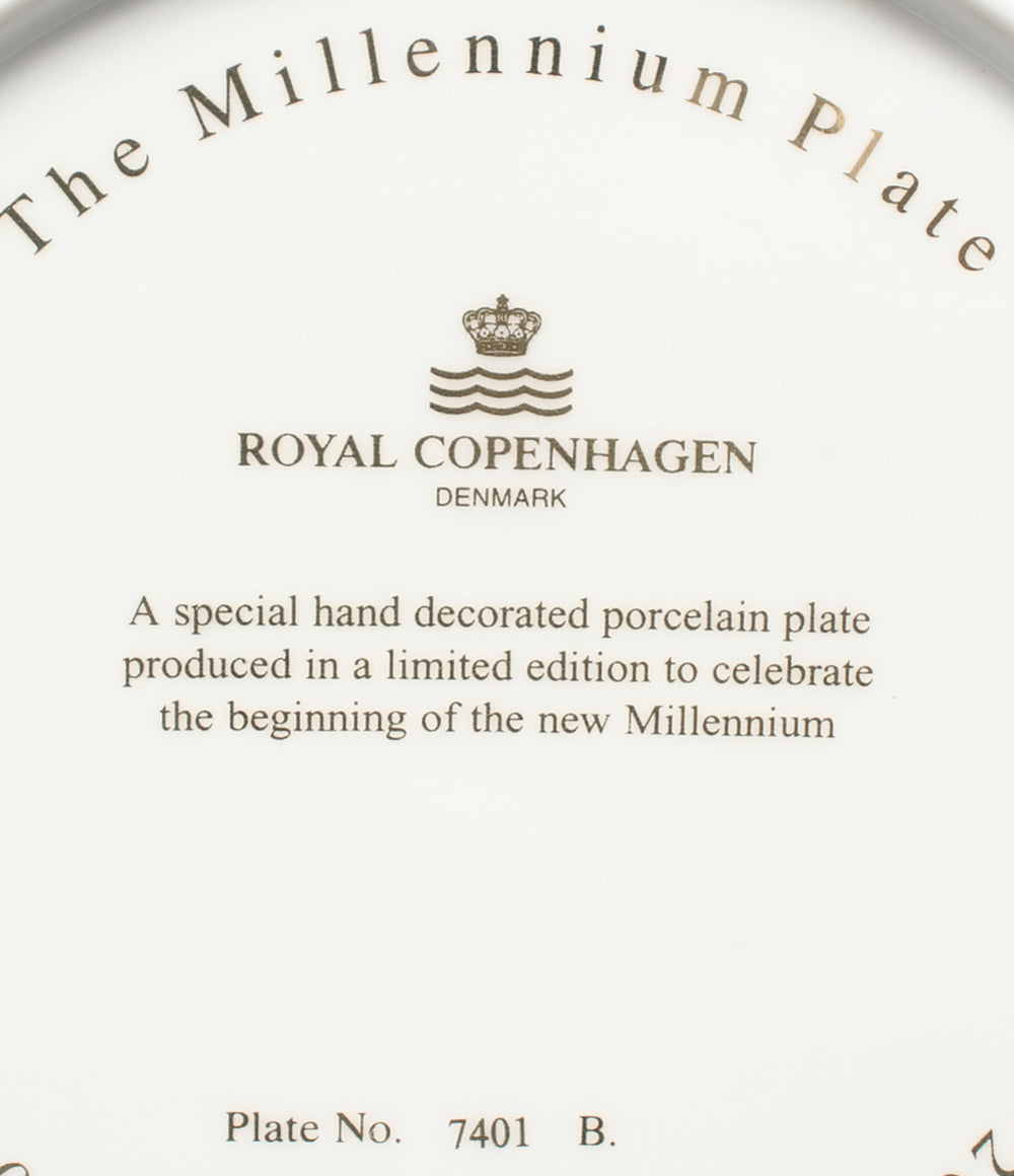美品 Royal Copenhagen ミレニアムプレート 飾り皿 18cm 2001 ロイヤルコペンハーゲン