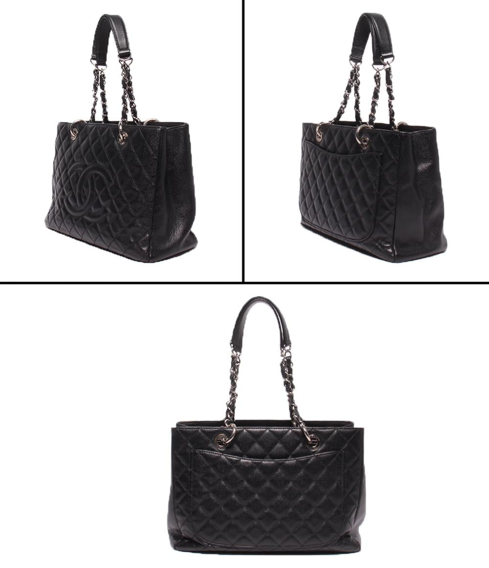 CHANEL トートバッグ GSTトート キャビアスキン シルバー金具 マトラッセ レディース シャネル