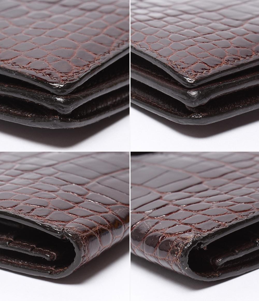 HERMES 長財布 ゴールド金具 アリゲーター クロコダイルレザー □P刻印 ベアン スフレ レディース メンズ エルメス