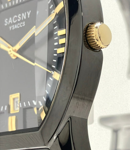 SACSNY YSACCS 腕時計 クオーツ ブラック SY-15055 メンズ サクスニーイザック