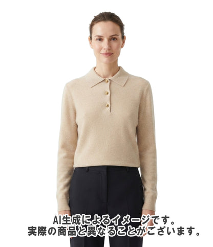 Loropiana クラシック・ポロ ベビーカシミヤ 長袖ニット FAO5738 レディース SIZE S ロロ・ピアーナ