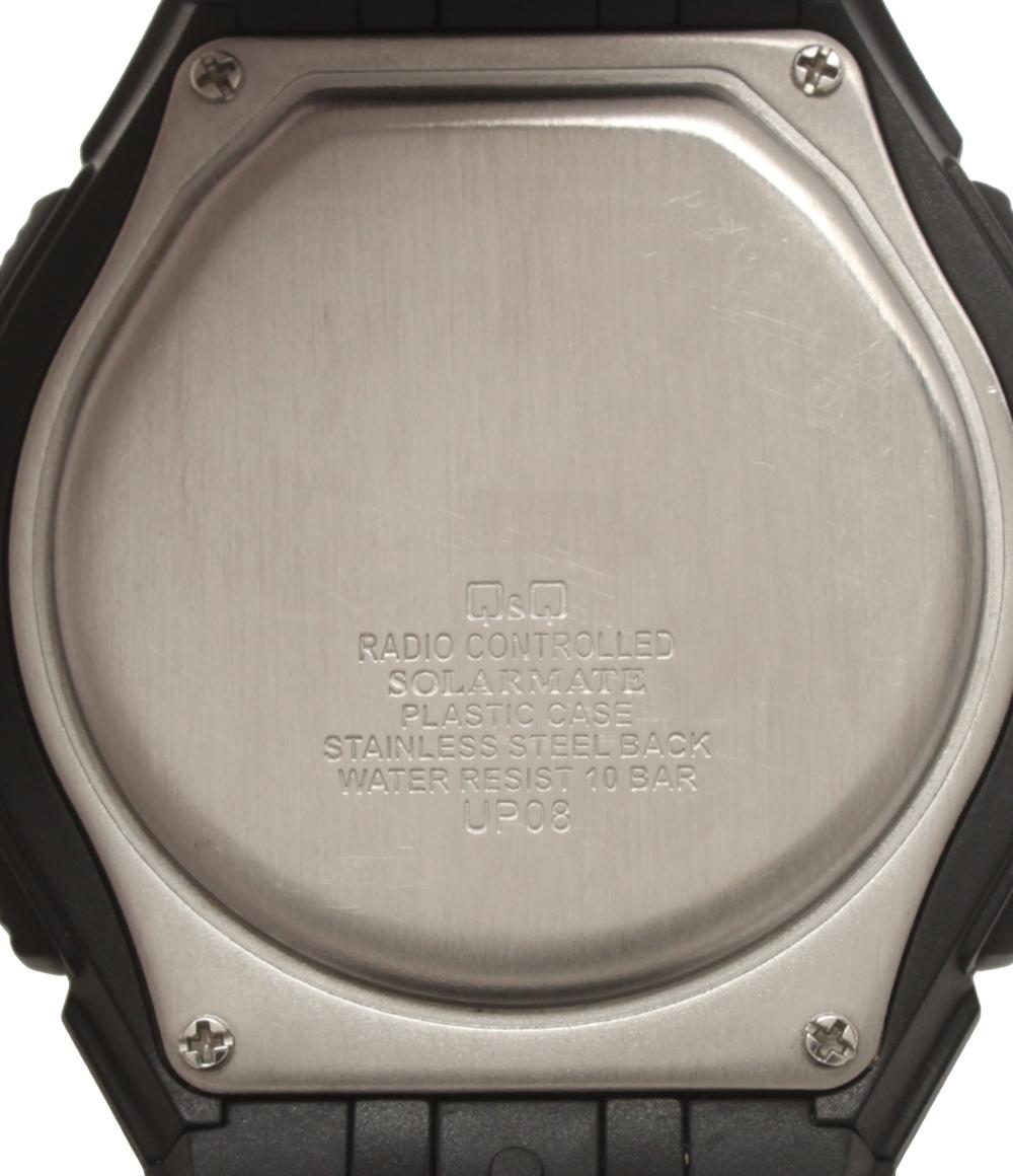 美品 Q&Q 腕時計 ソーラー ブラック UP08 メンズ キューアンドキュー
