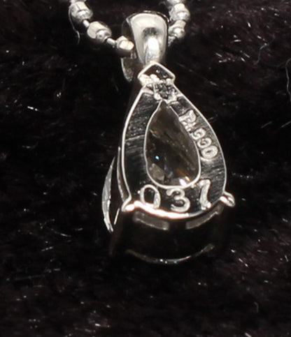 美品 ネックレス Pt900 Pt850 ダイヤ 0.37ct レディース