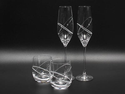 美品 WEDGWOOD シャンパングラス タンブラー 4点セット プロミシス ウィズディスリング ウエッジウッド