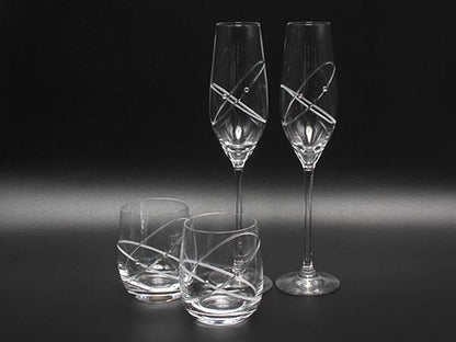 美品 WEDGWOOD シャンパングラス タンブラー 4点セット プロミシス ウィズディスリング ウエッジウッド