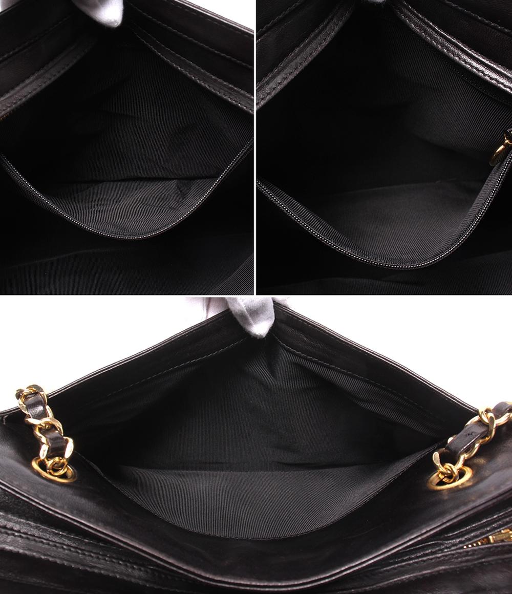 CHANEL チェーントートバッグ Wチェーン 3番台 ラムスキン ゴールド金具 レディース シャネル