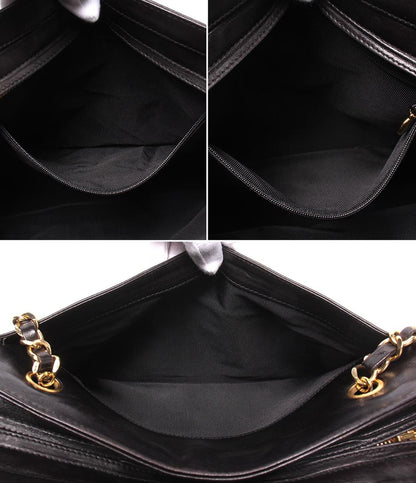 CHANEL チェーントートバッグ Wチェーン 3番台 ラムスキン ゴールド金具 レディース シャネル