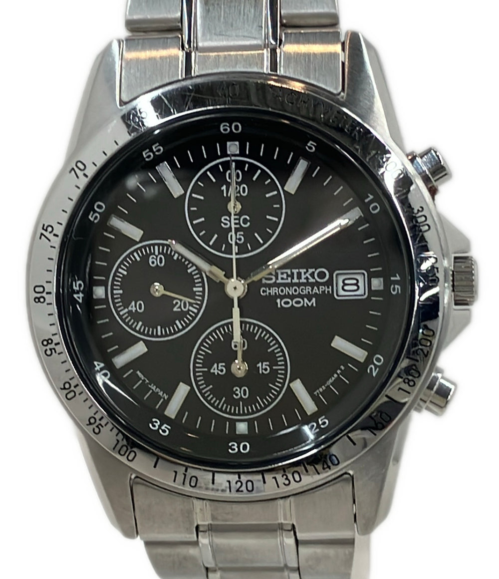 SEIKO 腕時計 クオーツ ブラック 7T92-0DW0 メンズ セイコー