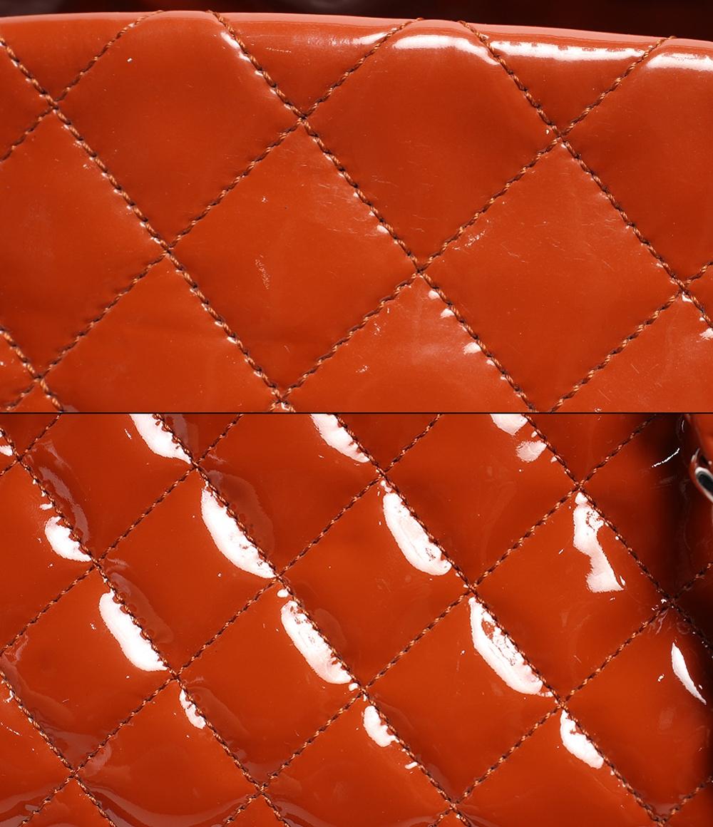 シャネル ショルダーバッグ ボーリングバッグ ココチャーム エナメル シルバー金具 オレンジ系 マドモアゼル レディース CHANEL