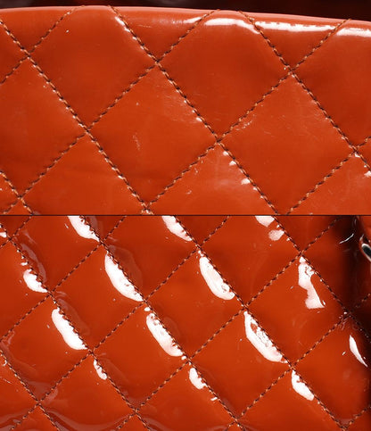 シャネル ショルダーバッグ ボーリングバッグ ココチャーム エナメル シルバー金具 オレンジ系 マドモアゼル レディース CHANEL