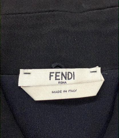 FENDI 半袖ワンピース ダブルブレスト バイカラー ミニ FDA886 AC5M レディース SIZE 44 (L) フェンディ