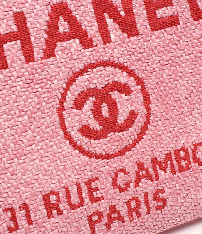 美品 シャネル ラウンドファスナー長財布 ストローキャンバスレザー A80056 レディース CHANEL