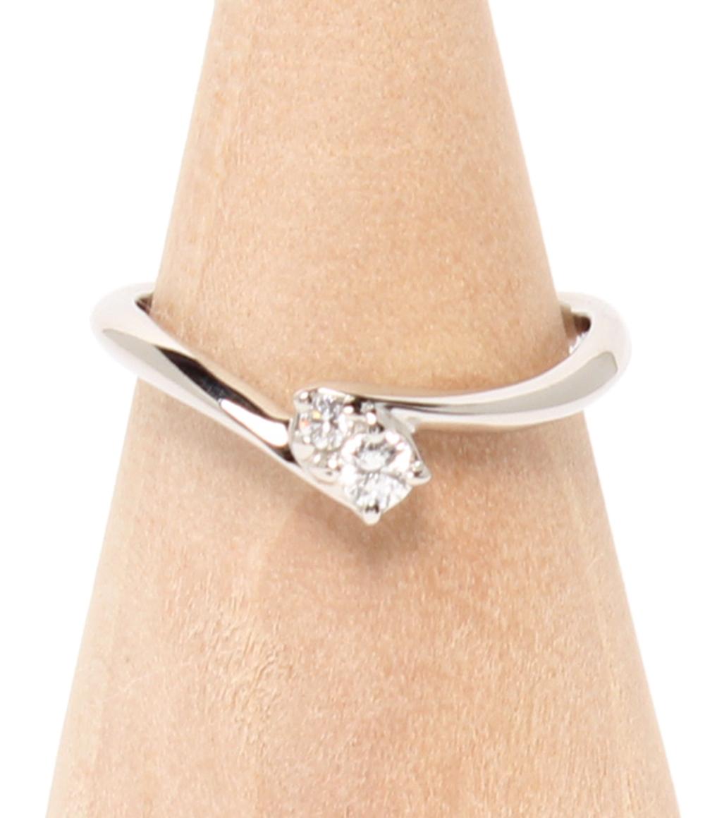 美品 ヨンドシー リング 指輪 Pt950 ダイヤ 2P レディース SIZE 8号 4℃