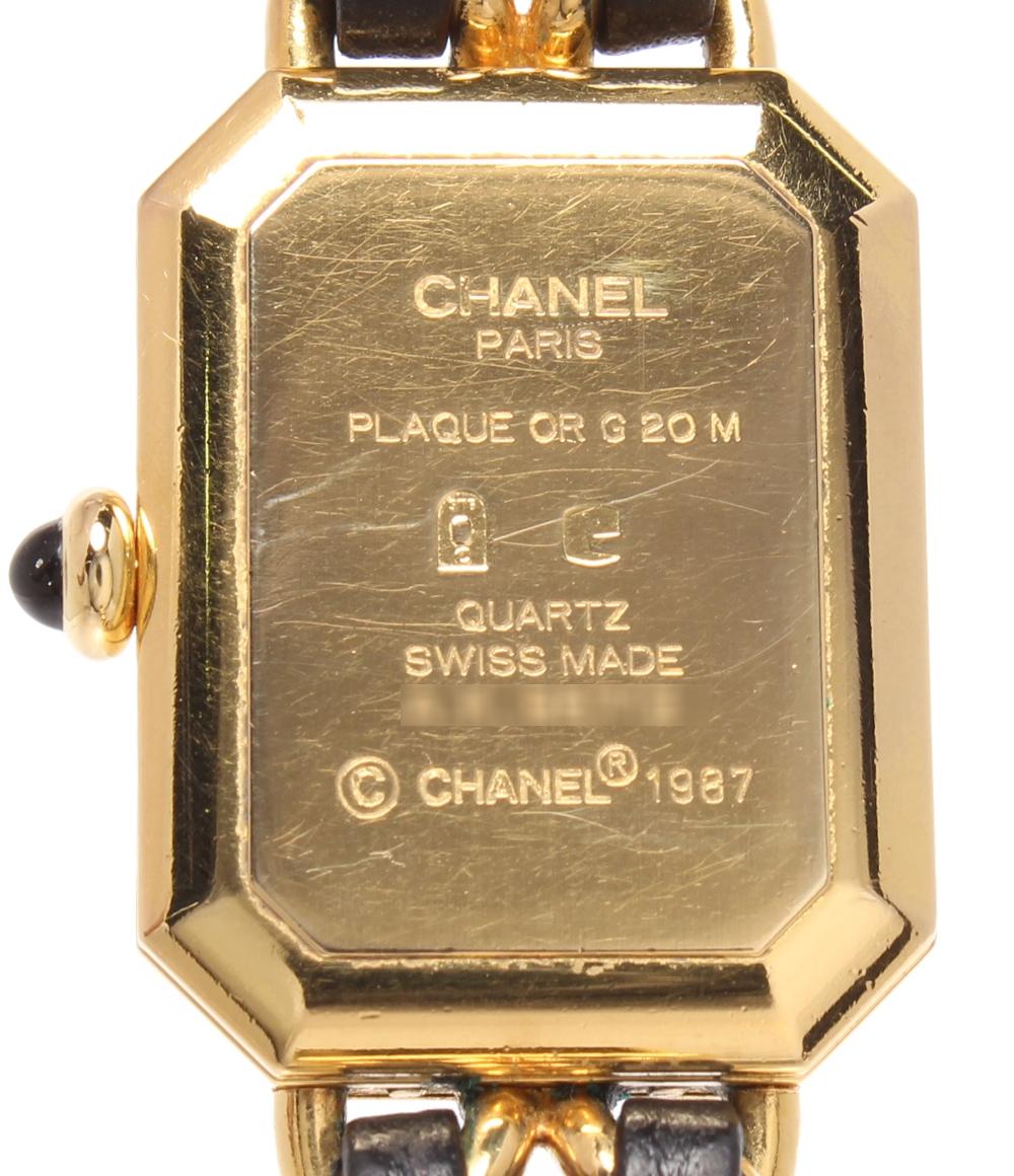 CHANEL 腕時計 プルミエール M クオーツ ブラック H0001 レディース シャネル