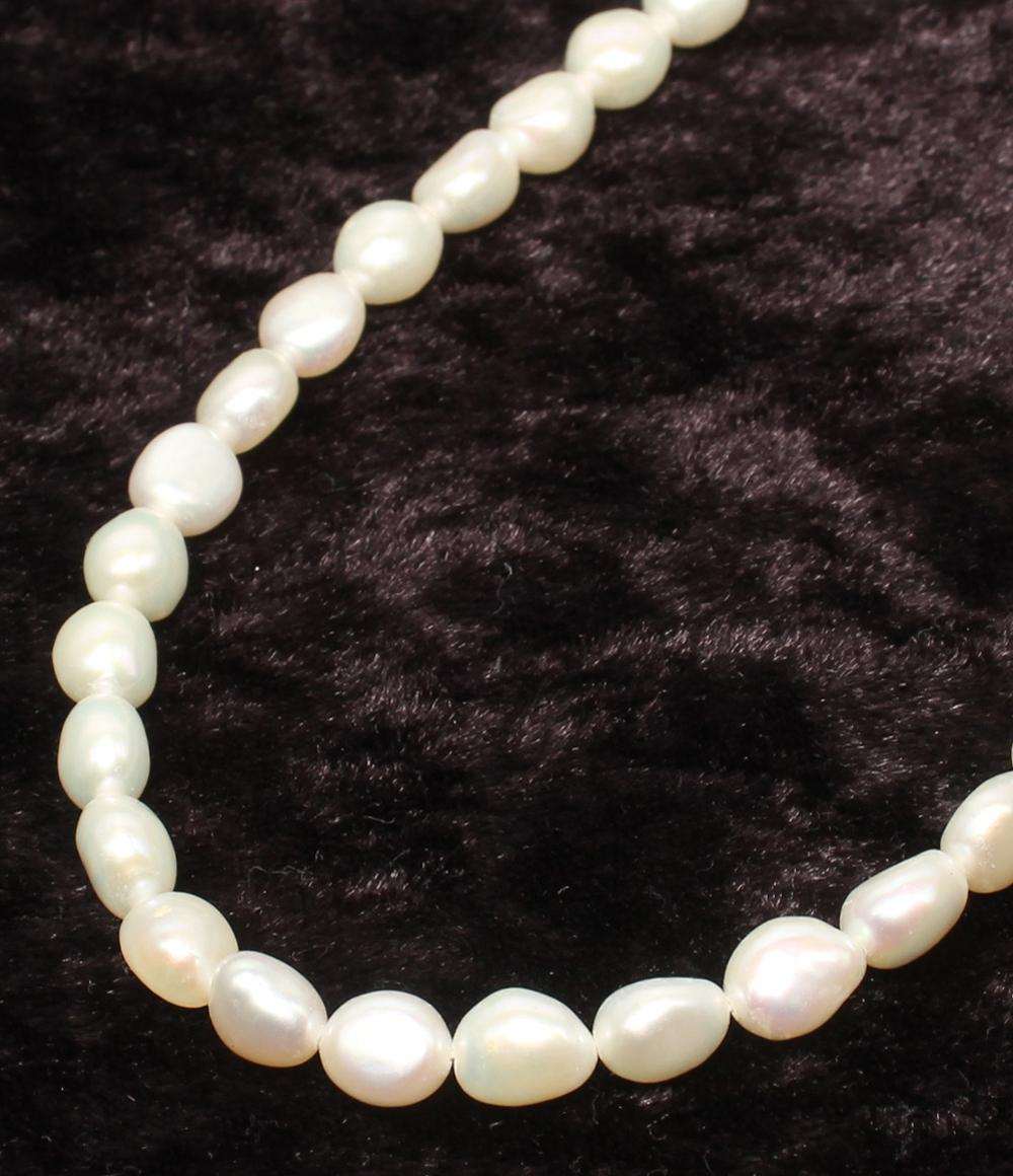 美品 ネックレス SILVER 淡水パール約4×5mm