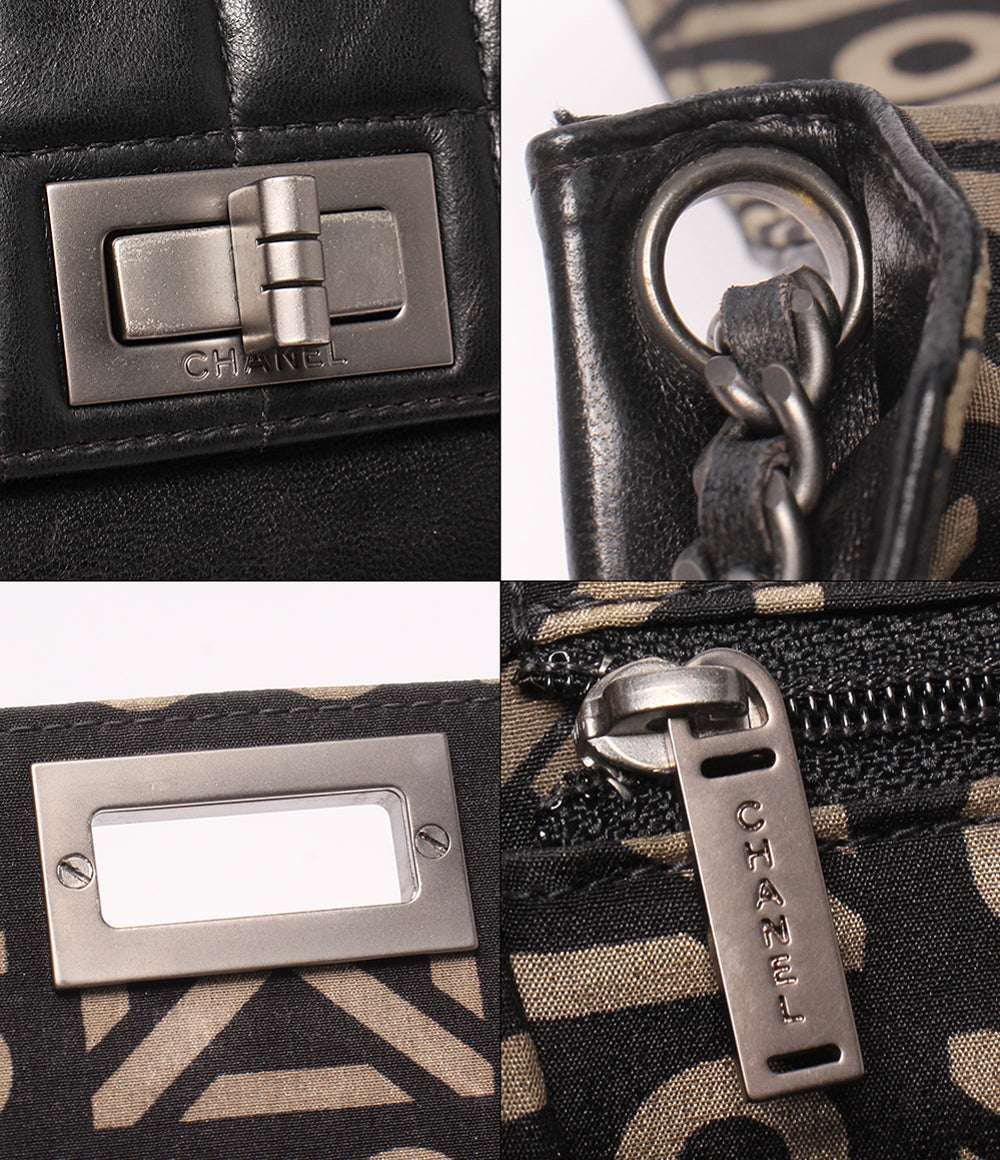 CHANEL チェーンショルダーバッグ 肩掛け 斜め掛け シルバー金具 6番台 チョコバー 2.55 レディース シャネル