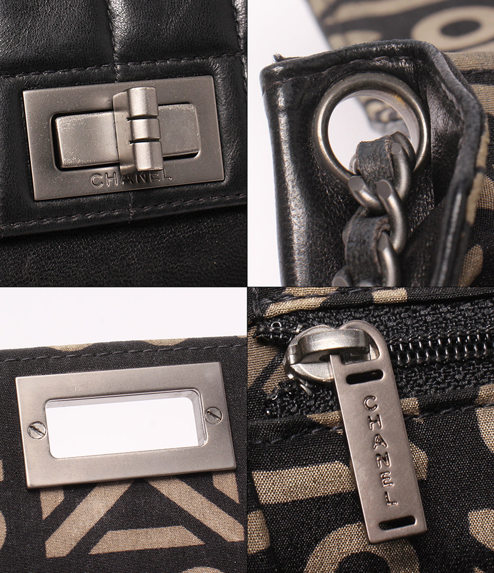 CHANEL チェーンショルダーバッグ 肩掛け 斜め掛け シルバー金具 6番台 チョコバー 2.55 レディース シャネル