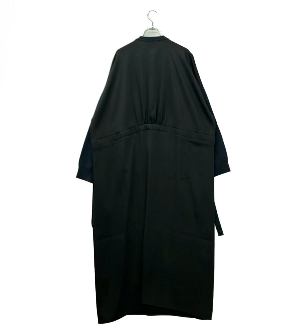 ENFOLD 長袖ワンピース ニット切替 TAFFETA-SKIRT DRESS レディース SIZE 38 (M) エンフォルド