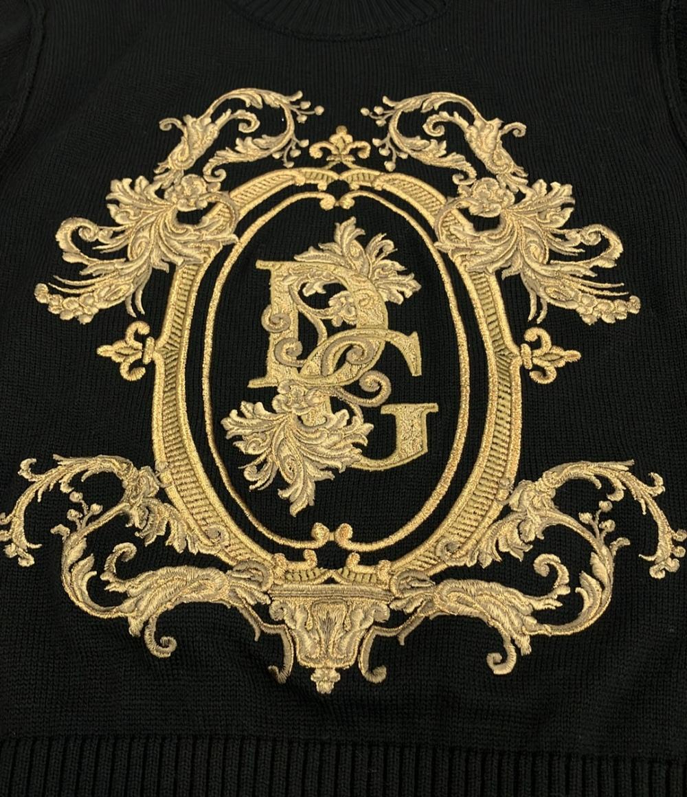 DOLCE & GABBANA 長袖 ニット ゴールド刺繍 メンズ SIZE 44 (S) ドルチェアンドガッバーナ