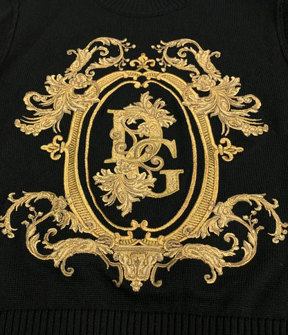 DOLCE & GABBANA 長袖 ニット ゴールド刺繍 メンズ SIZE 44 (S) ドルチェアンドガッバーナ