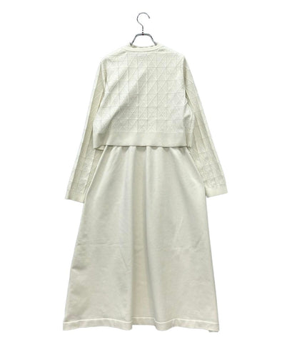 CELFORD アンサンブル 長袖カーディガンワンピース スプリングプレートパターンニットアップ CWNO261777 レディース SIZE 38 (M) セルフォード