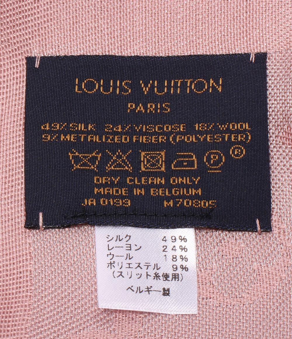 美品 ルイ・ヴィトン 大判ストール シルク混 モノグラム・シャイン M70805 レディース LOUIS VUITTON