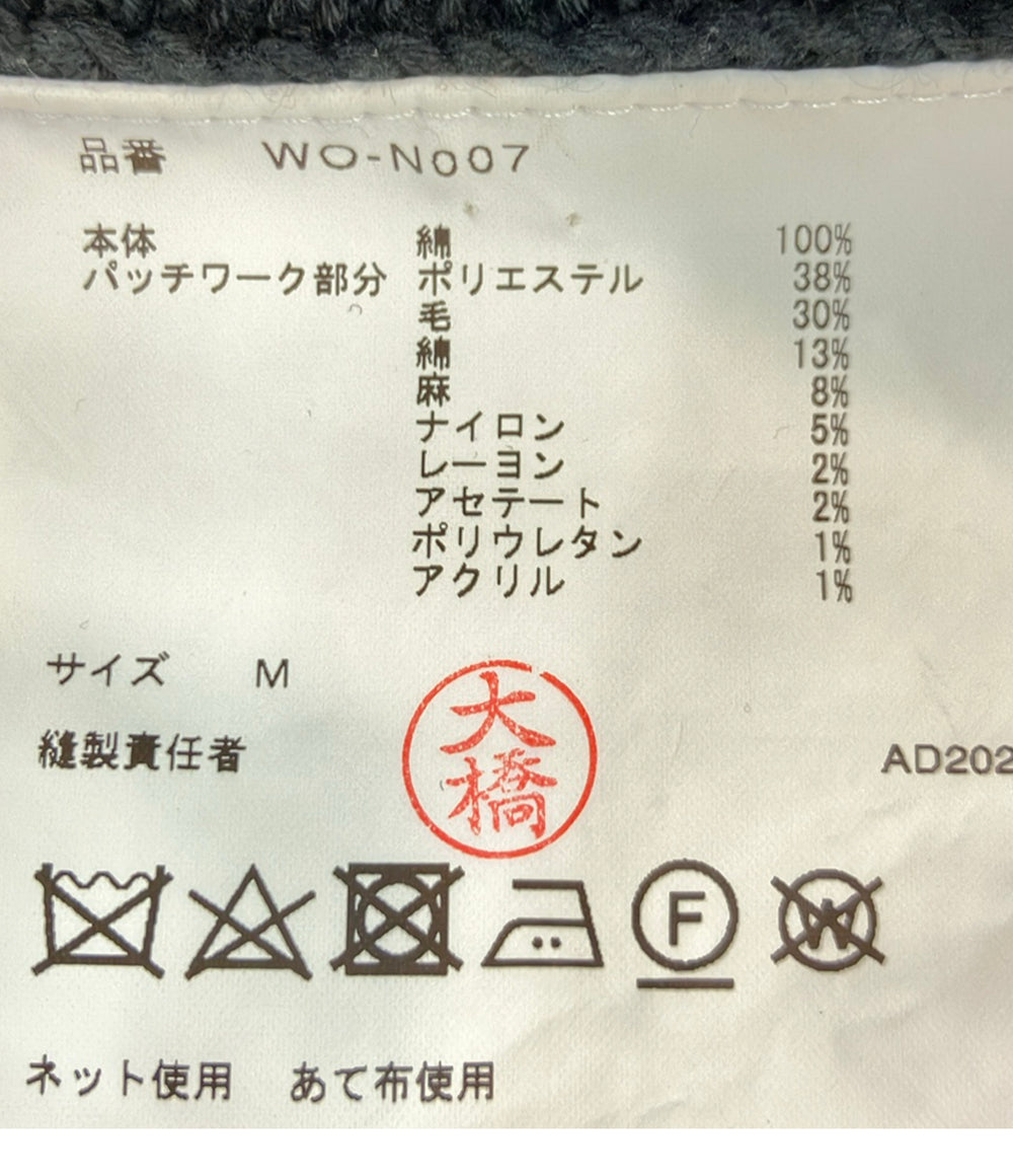 COMME des GARCONS 長袖カーディガン パッチワーク ダメージ加工 WO-N007 メンズ SIZE M コムデギャルソン