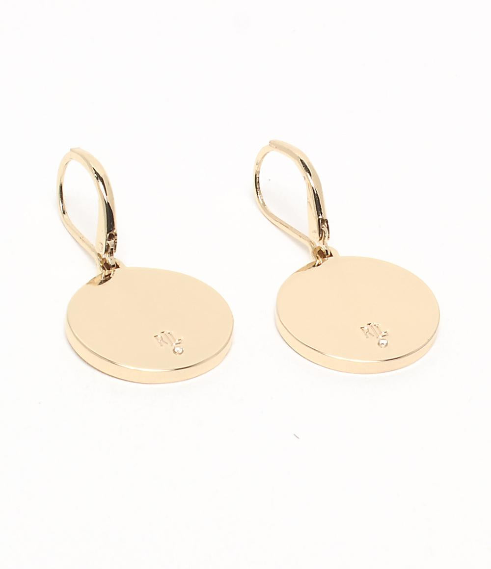 美品 ラルフローレン ピアス ゴールドプレーテッド ロゴ ドロップ レディース RALPH LAUREN