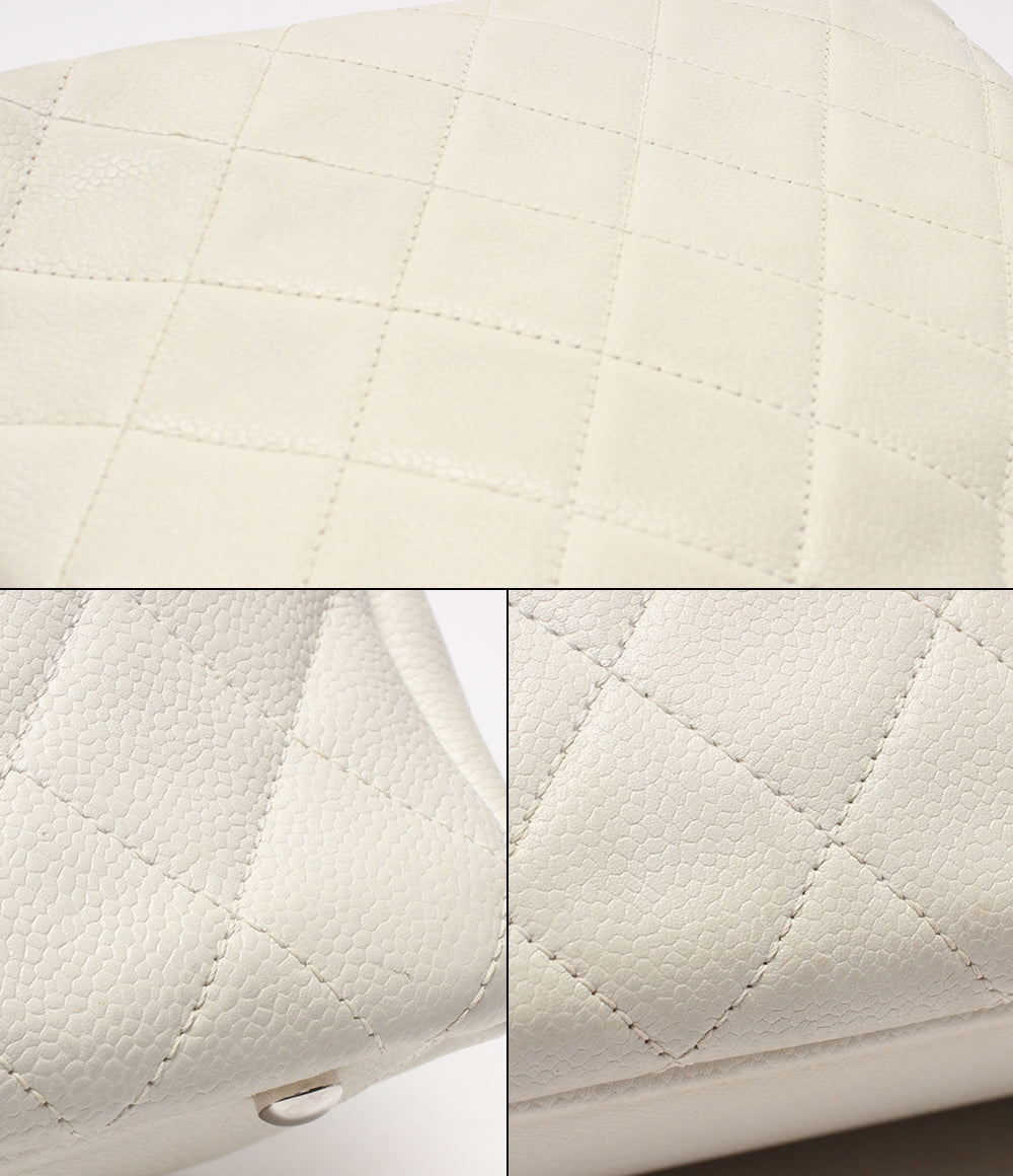 CHANEL チェーントートバッグ ショルダーバッグ 肩掛け シルバー金具 マトラッセ ココマーク キャビアスキン 12番台 レディース シャネル