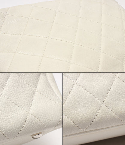 CHANEL チェーントートバッグ ショルダーバッグ 肩掛け シルバー金具 マトラッセ ココマーク キャビアスキン 12番台 レディース シャネル