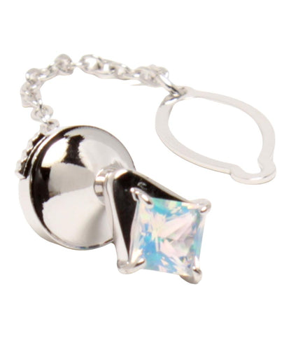 美品 クレサンベール タイピン SV クリエイテッドオパール メンズ CRESCENT VERT