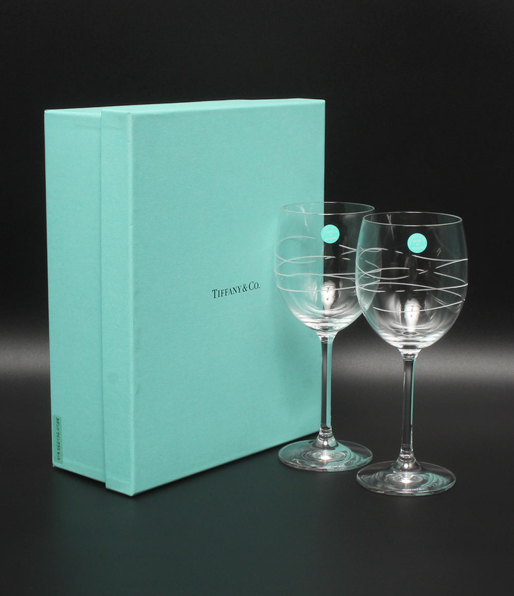 美品 Tiffany & Co. ワイングラス 2点セット ペア カデンツ ティファニー