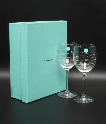 美品 Tiffany & Co. ワイングラス 2点セット ペア カデンツ ティファニー