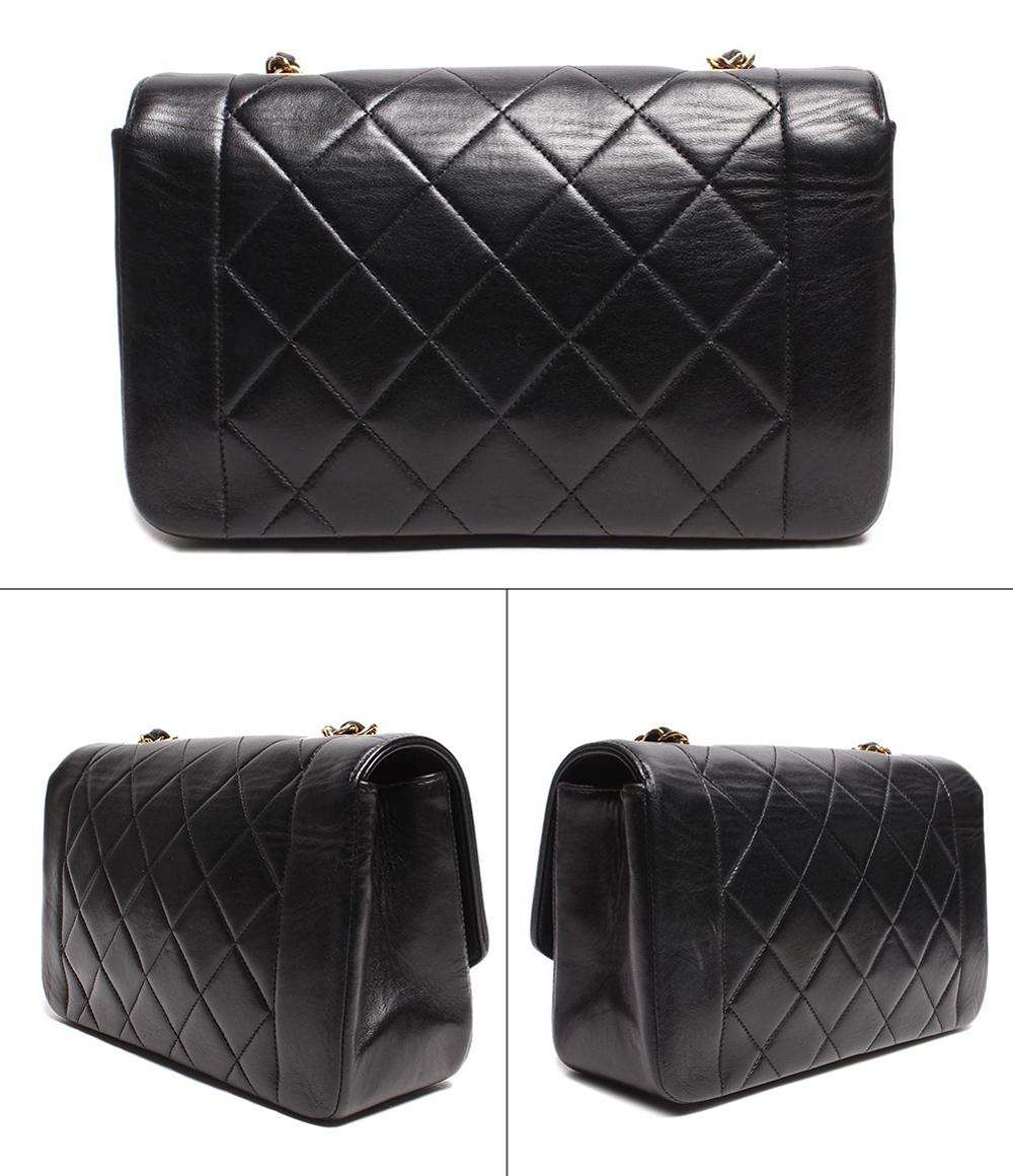 シャネル チェーンレザーショルダーバッグ ココマーク ゴールド金具 ダイアナ22 マトラッセ レディース CHANEL