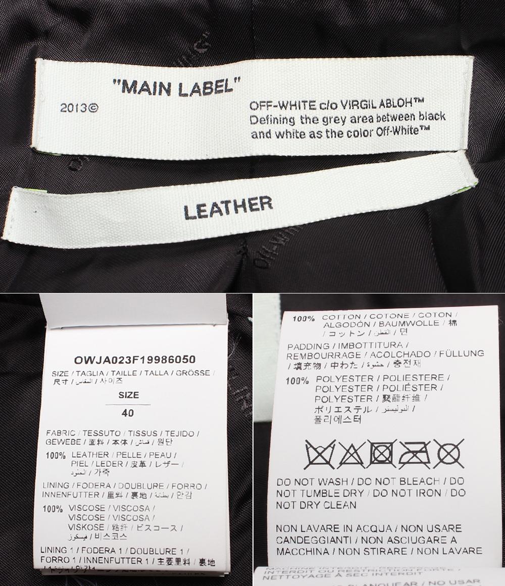 オフホワイト レザージャケット ペインティング パッチ ブレザー OWJA023F19986050 レディース SIZE 40 (M) OFF-WHITE