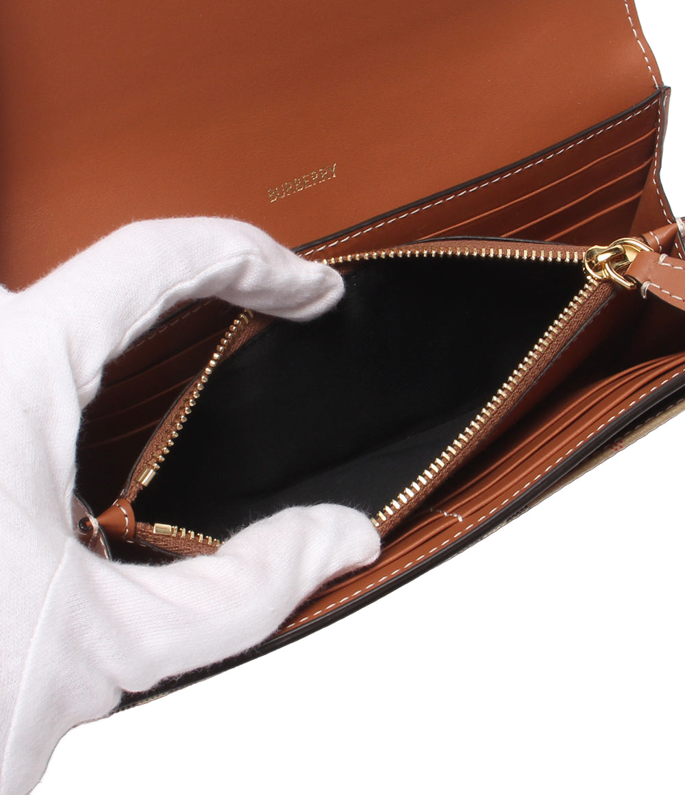 美品 BURBERRY 長財布 チェック柄 レディース メンズ バーバリー