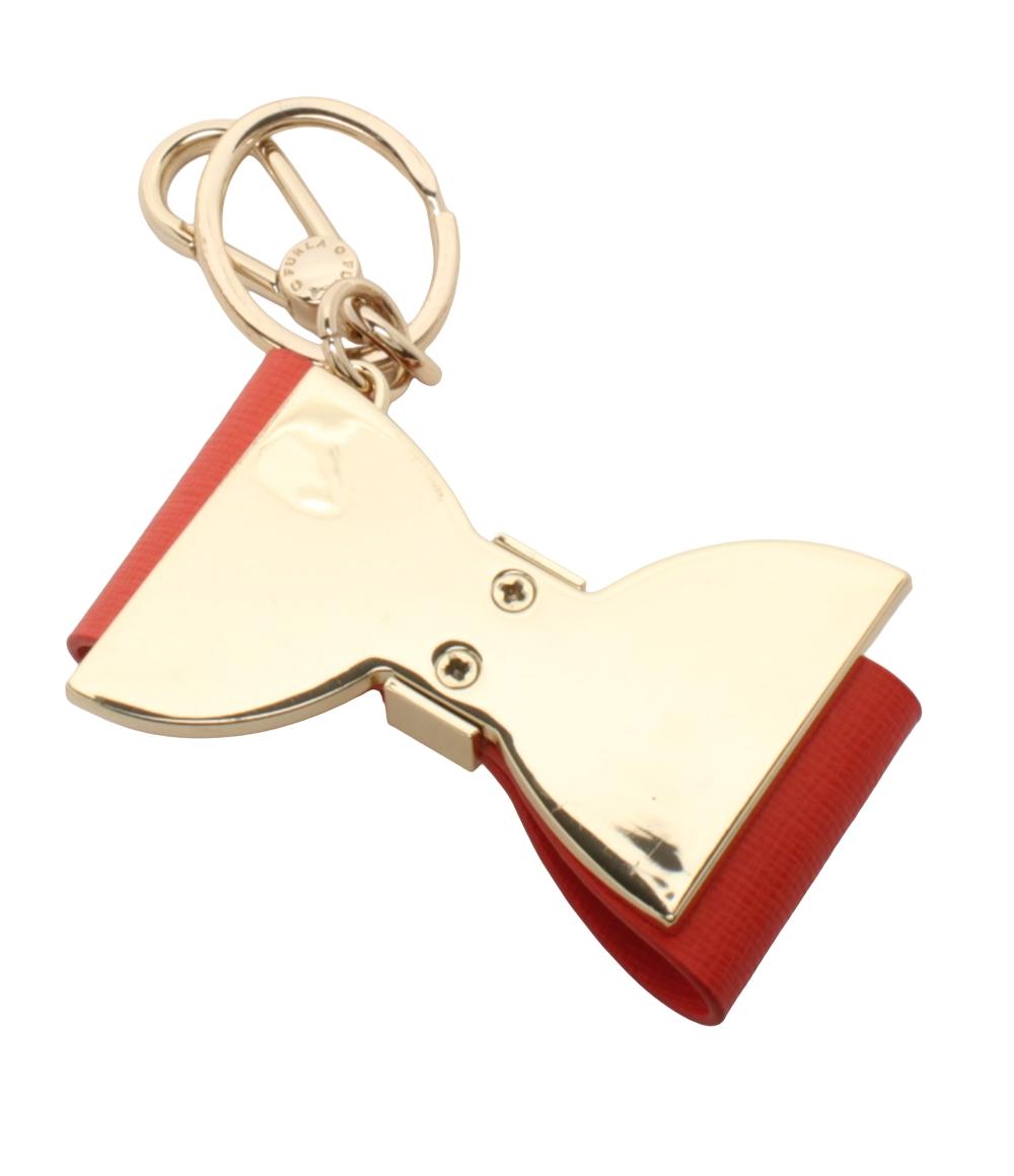 美品 Furla チャーム キーリング リボン レディース フルラ