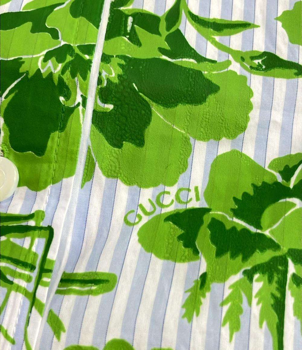 美品 グッチ 長袖シャツ フラワープリント レディース SIZE 40 (S) GUCCI