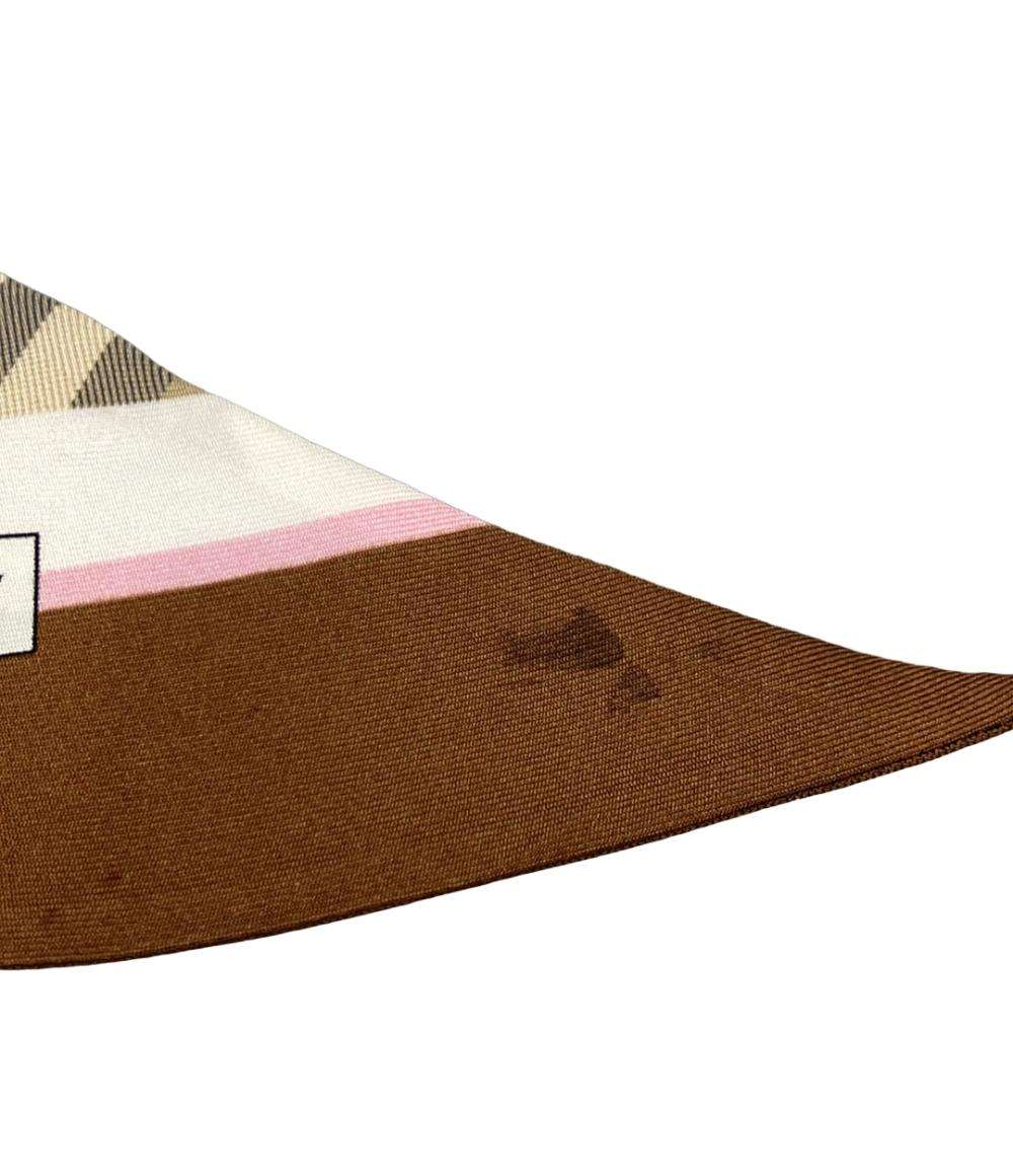 BURBERRY スカーフ Floral Check Silk Skinny Scarf フローラル チェック シルク スキニースカーフ レディース バーバリー