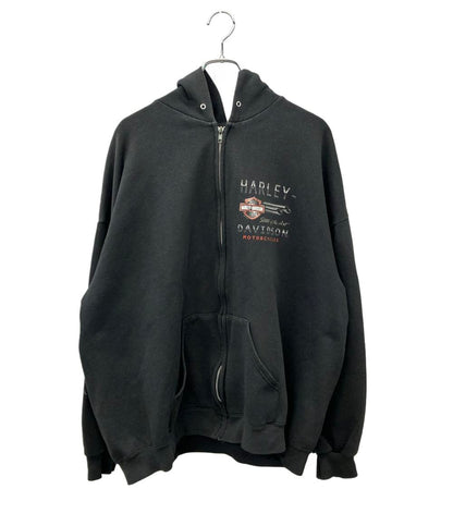 訳あり HARLEY DAVIDSON パーカー 長袖 スウェット フルジップ  ロゴ  バックプリント 00SS USA製 メンズ SIZE 3XL ハーレーダビッドソン