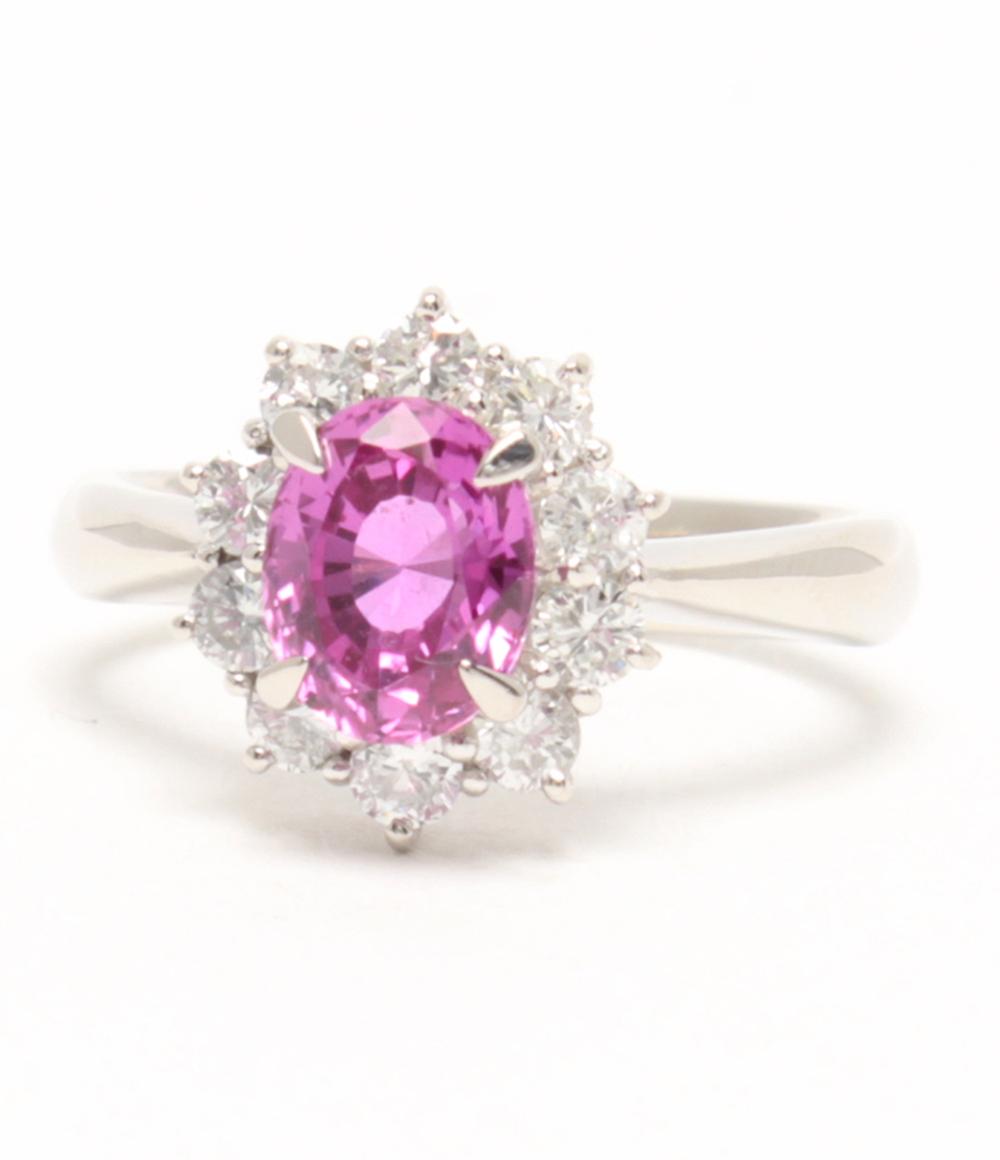 美品 リング 指輪 Pt900 ピンクサファイヤ 1.53ct ダイヤ 0.57ct レディース SIZE 11号